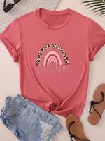 Women's T-shirt Short Sleeve T-Shirts Round Casual Rainbow main image 3