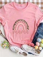 Women's T-shirt Short Sleeve T-Shirts Round Casual Rainbow main image 5