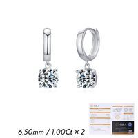 1 Pair Elegant Glam Round Plating Inlay Sterling Silver Moissanite Silver Plated Drop Earrings sku image 2