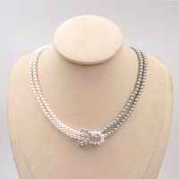 304 Stainless Steel Imitation Pearl Titanium Steel Gold Plated Vintage Style Handmade Geometric Necklace sku image 4