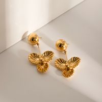 1 Pair Simple Style Classic Style Petal Plating 304 Stainless Steel 18K Gold Plated Drop Earrings main image 4