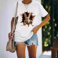 Women's T-shirt Short Sleeve T-Shirts Simple Style Rabbit main image 1