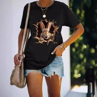 Women's T-shirt Short Sleeve T-Shirts Simple Style Rabbit main image 3