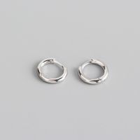 S925 Sterling Silver Circle Glossy Stacking Earrings Wholesale Nihaojewelry sku image 1