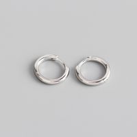 S925 Sterling Silver Circle Glossy Stacking Earrings Wholesale Nihaojewelry sku image 3