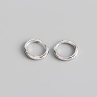 S925 Sterling Silber Kreis Glänzend Stapel Ohrringe Großhandel Nihao Schmuck sku image 3