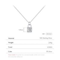 Sterling Silver Silver Plated Simple Style Shiny Plating Inlay Lock Moissanite Pendant Necklace main image 4