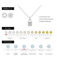 Sterling Silver Silver Plated Simple Style Shiny Plating Inlay Lock Moissanite Pendant Necklace main image 5