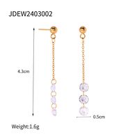 1 Pair Simple Style Classic Style Solid Color Plating 304 Stainless Steel 18K Gold Plated Drop Earrings main image 2