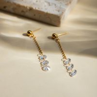1 Pair Simple Style Classic Style Solid Color Plating 304 Stainless Steel 18K Gold Plated Drop Earrings main image 5