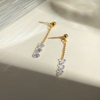 1 Pair Simple Style Classic Style Solid Color Plating 304 Stainless Steel 18K Gold Plated Drop Earrings main image 3