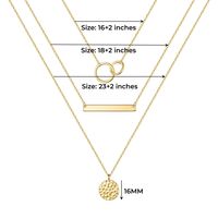 Kupfer 14 Karat Vergoldet Lässig Neuheit Klassischer Stil Überzug Dreieck Kreuzen Kreis Dreilagige Halskette main image 5