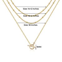 Kupfer 14 Karat Vergoldet Lässig Neuheit Klassischer Stil Überzug Dreieck Kreuzen Kreis Dreilagige Halskette main image 2