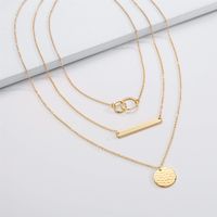 Copper 14K Gold Plated Casual Novelty Classic Style Plating Triangle Cross Circle Three Layer Necklace main image 9