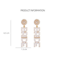 1 Pair IG Style Casual Letter Enamel Inlay Zinc Alloy Pearl Drop Earrings main image 2