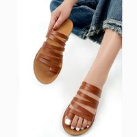 Women's Vacation Roman Style Solid Color Round Toe Roman Sandals sku image 17