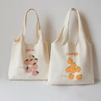 Women's Large Canvas Fruit Cute Square Magnetic Buckle Canvas Bag main image 4