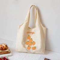 Women's Large Canvas Fruit Cute Square Magnetic Buckle Canvas Bag sku image 2