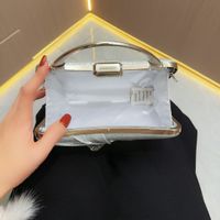 Silver Gold Black Polyester Solid Color Bow Knot Square Evening Bags main image 3