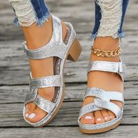 Women's Casual Vacation Solid Color Open Toe Peep Toe Sandals sku image 3