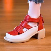 Women's Casual Roman Style Solid Color Round Toe Roman Sandals main image 5