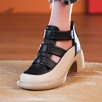 Women's Casual Roman Style Solid Color Round Toe Roman Sandals sku image 7