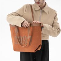 Women's Large Pu Leather Number Classic Style Zipper Tote Bag main image 2