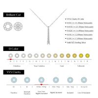 Sterling Silver Silver Plated Elegant Simple Style Plating Inlay Water Droplets Moissanite Pendant Necklace main image 5