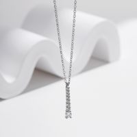 Sterling Silver Silver Plated Elegant Simple Style Plating Inlay Water Droplets Moissanite Pendant Necklace main image 6