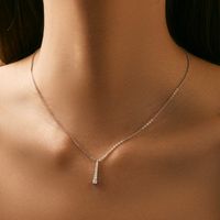 Sterling Silver Silver Plated Elegant Simple Style Plating Inlay Water Droplets Moissanite Pendant Necklace main image 3