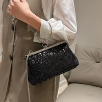 Women's Small Pu Leather Solid Color Elegant Sequins Open Evening Bag main image 10