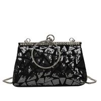 Women's Small Pu Leather Solid Color Elegant Sequins Open Evening Bag main image 9