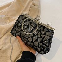 Women's Small Pu Leather Solid Color Elegant Sequins Open Evening Bag sku image 6
