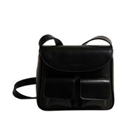 Women's Small Pu Leather Solid Color Vintage Style Flip Cover Messenger Bag sku image 2