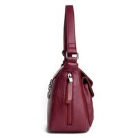 Women's Medium Pu Leather Solid Color Vintage Style Zipper Messenger Bag main image 5