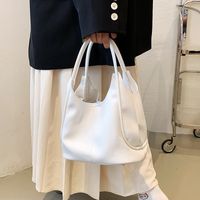 Women's Large Pu Leather Solid Color Streetwear Bucket Open Tote Bag main image 2