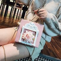 Women's Small Pu Leather Flower Streetwear Pearls Lock Clasp Shoulder Bag main image 1