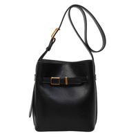 Women's Medium Pu Leather Solid Color Vintage Style Zipper Shoulder Bag sku image 2