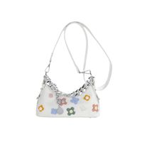 Women's Mini Pu Leather Flower Cute Zipper Baguette Bag main image 3