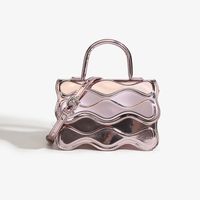 Women's Small PVC Solid Color Classic Style Flip Cover Handbag sku image 2
