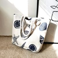Women's Large Canvas Animal Vacation Ethnic Style Zipper Tote Bag main image video