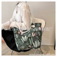 Women's Large Canvas Animal Vacation Ethnic Style Zipper Tote Bag sku image 1