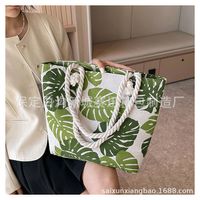 Women's Large Canvas Animal Vacation Ethnic Style Zipper Tote Bag sku image 2