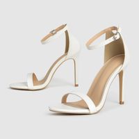Women's Basic Solid Color Round Toe High Heel Sandals main image 3