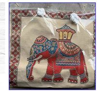 Women's Large Canvas Animal Cartoon Vacation Ethnic Style Zipper Tote Bag sku image 10