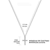 Titanium Steel 18K Gold Plated Elegant Streetwear Plating Inlay Cross Zircon Pendant Necklace sku image 2