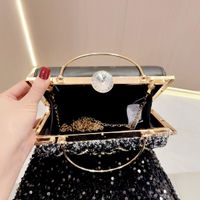 Black Silver White Pu Leather Solid Color Square Evening Bags main image 4
