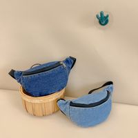 Kid'S Medium Canvas Solid Color Basic Square Zipper Fanny Pack main image 6