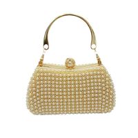 Gold Black White Polyester Solid Color Pearls Evening Bags main image 5
