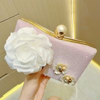Pink Silver Gold Polyester Flower Evening Bags main image 9